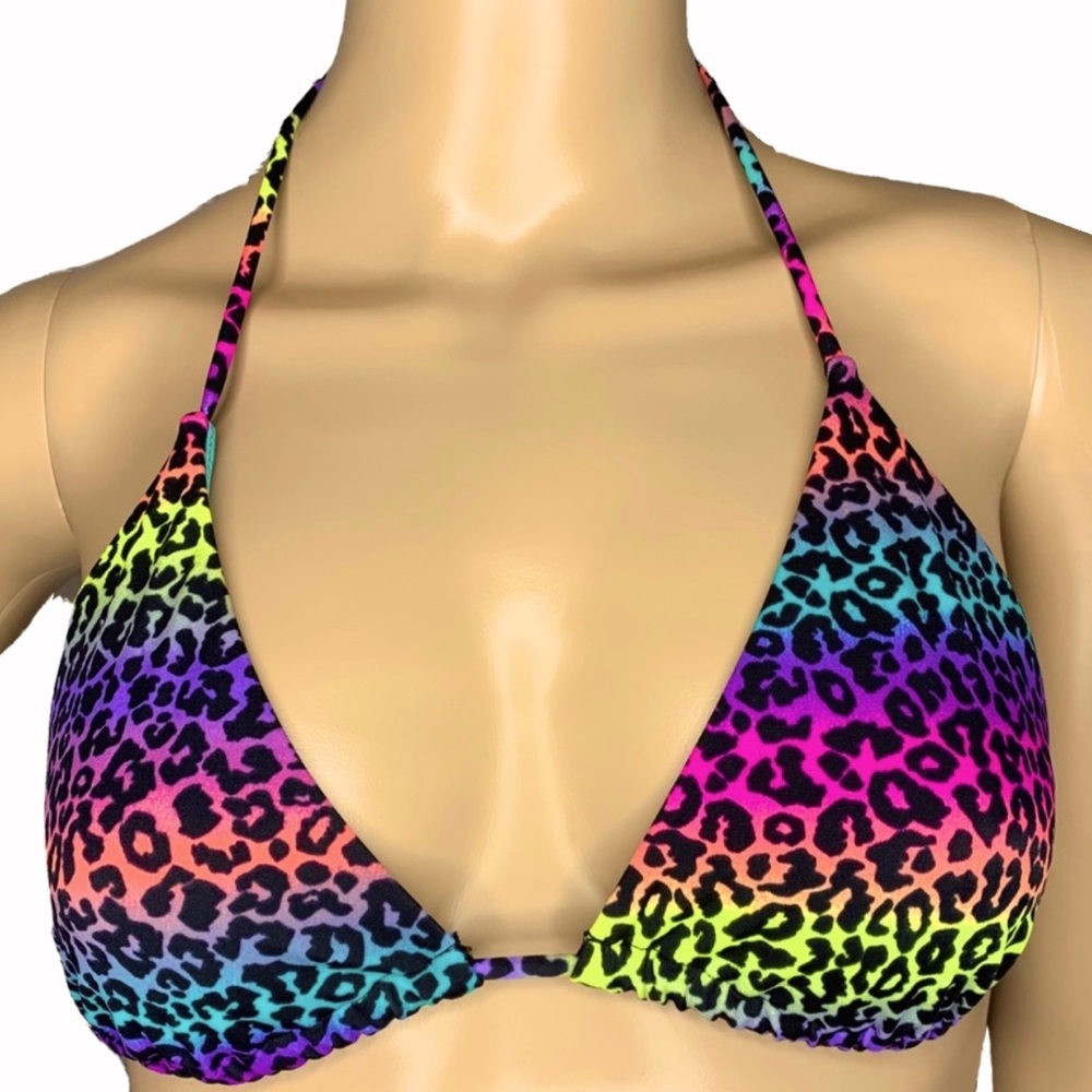 Victorias Secret Rainbow Leopard String Bikini Top